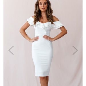 Rossi Ruffled Off The Shoulder Bodycon Dress
